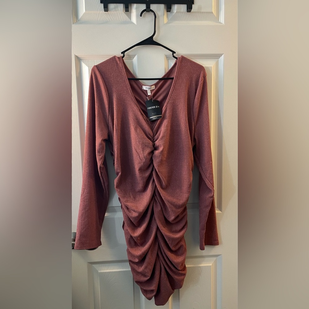 Pink Ruched Mini Dress - Picture 3 of 5